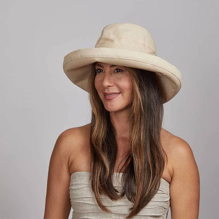 Cotton Sun Bucket Hat - Style Sunny Natural - OS (Case of 3) for wholesale by American Hat Makers