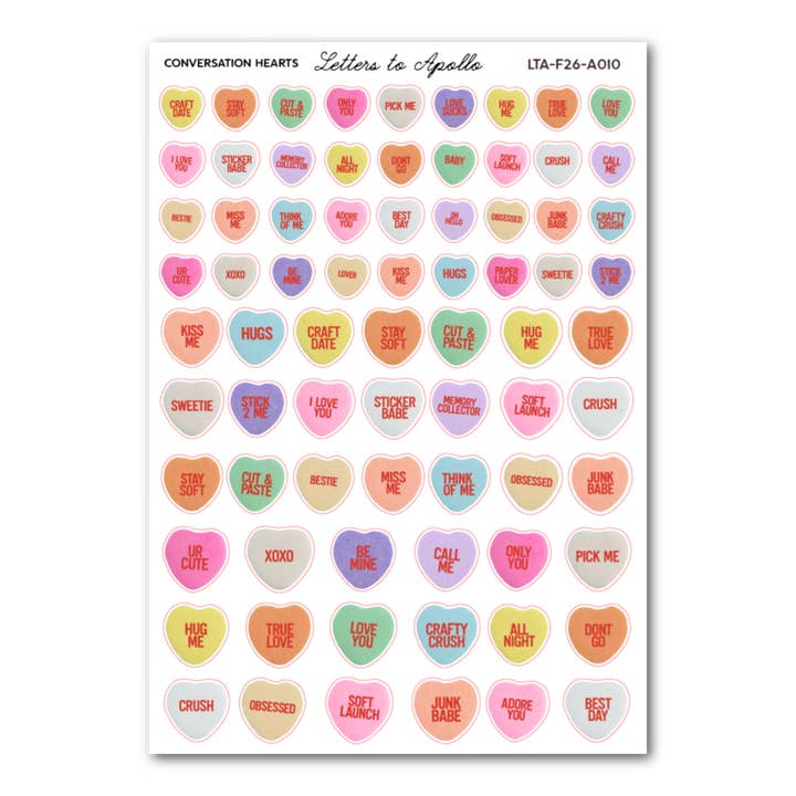 CONVERSATION HEARTS for wholesale by Letters to Apollo