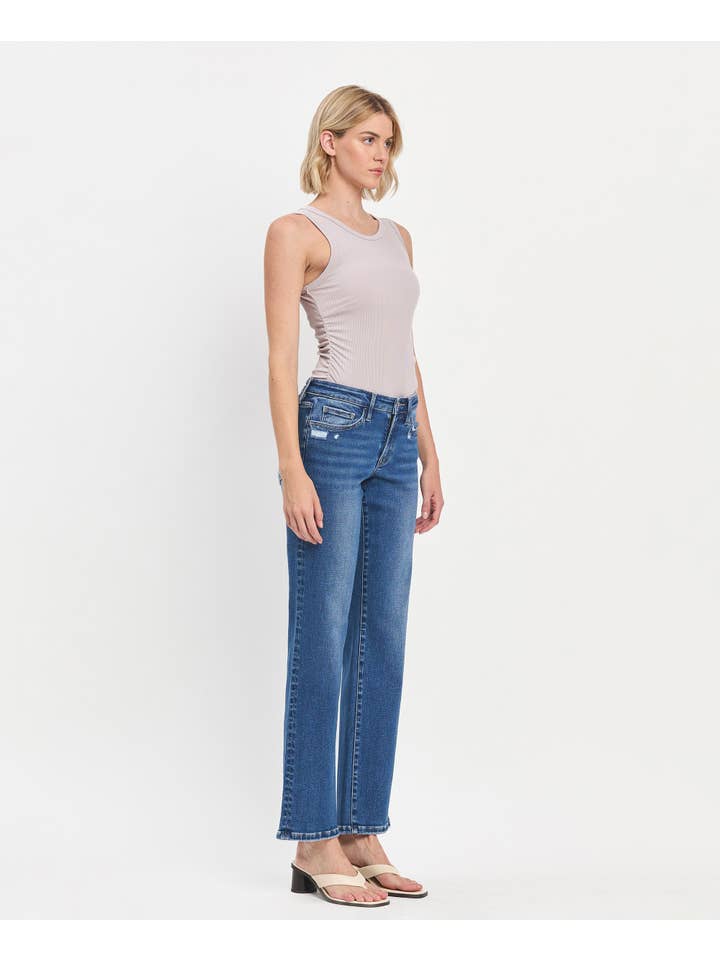 QUICKER MID RISE FULL LENGTH STRAIGHT LEG JEANS LV1488 for wholesale on Faire