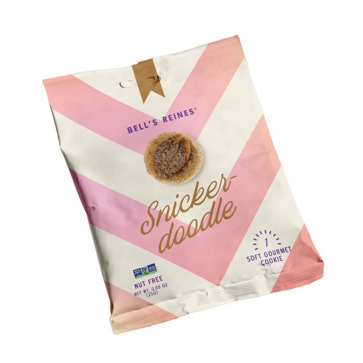 Snickerdoodle Soft Single Gourmet Cookie - Snack Packs for wholesale by Bell’s Reines Gourmet Miniature Cookies