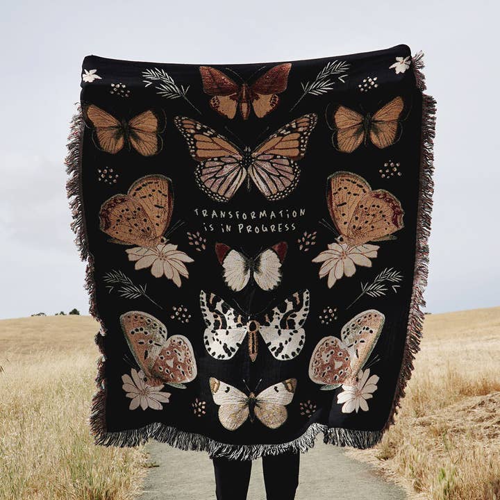 Transformation is in Progress Woven Throw Blanket Jacquard for wholesale by Relatable Basic