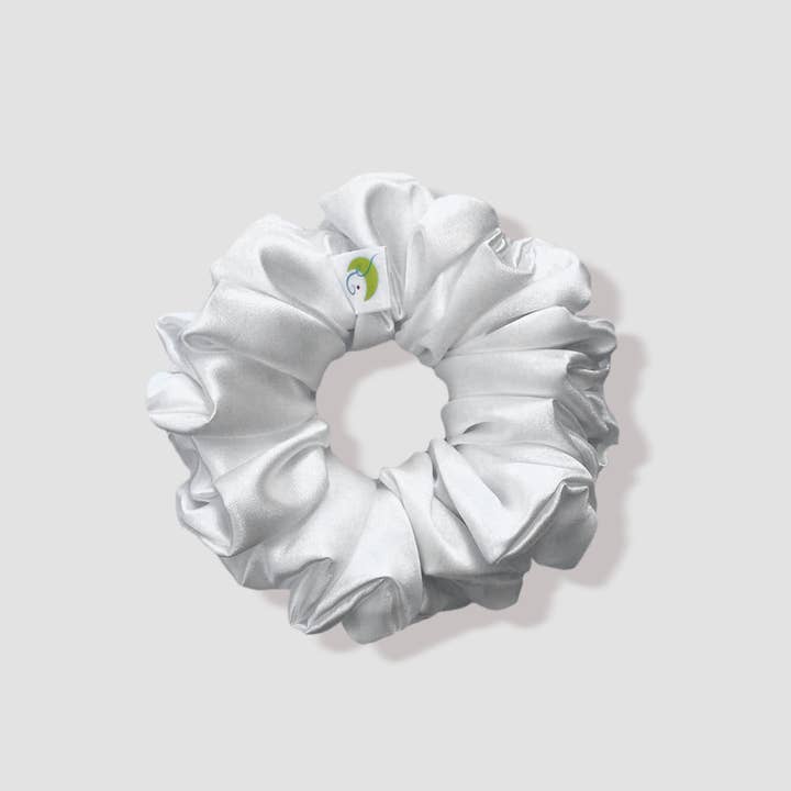 Satin Scrunchie, Large Scrunchy, High Quality (White) for wholesale by Coyalz Haircare