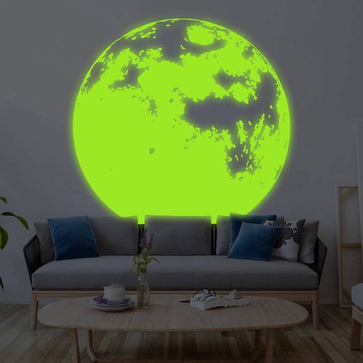 Autocollant mural lunaire phosphorescent pour la vente par Decords