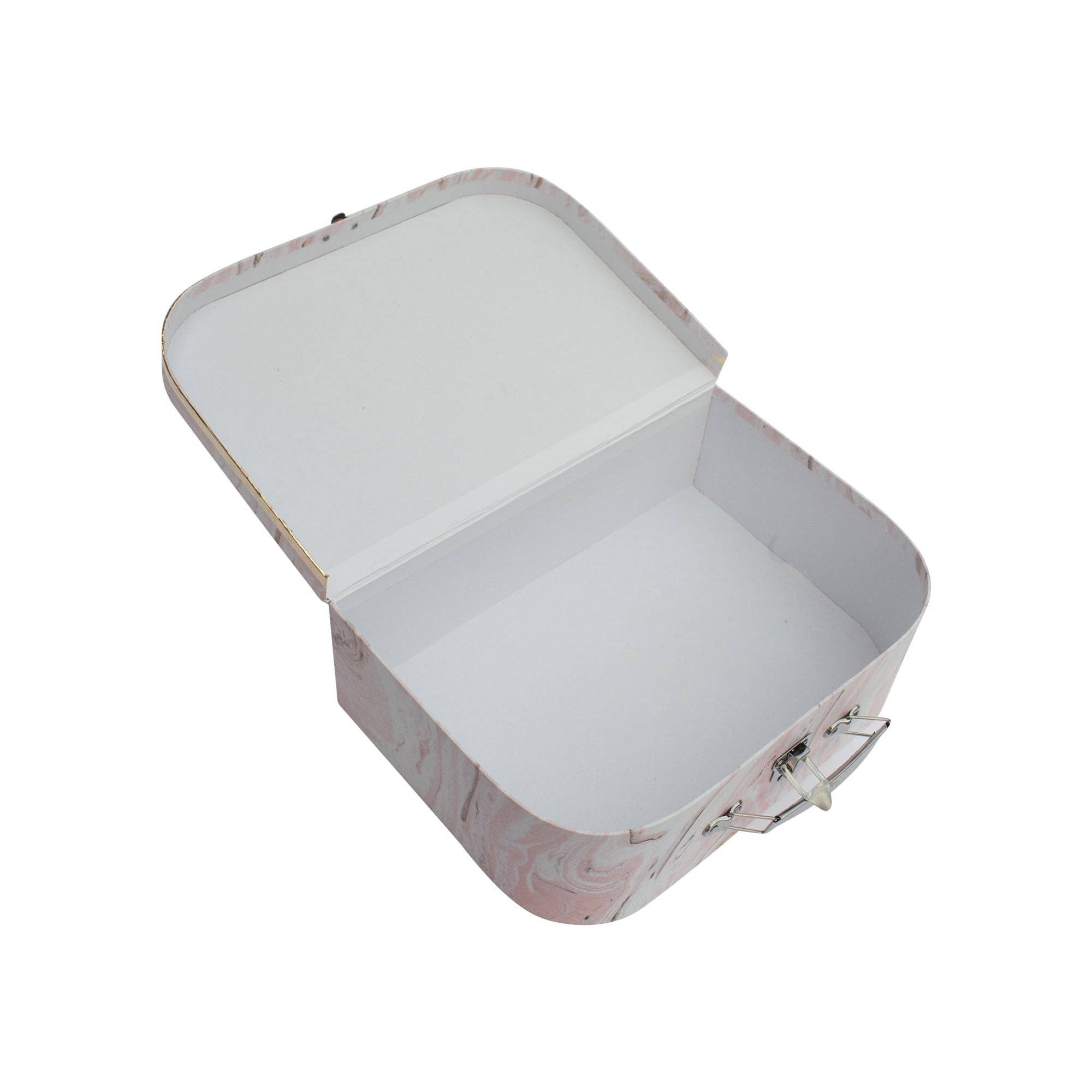 Emartbuy - Venta al por mayor Caja de regalo - Juego de 3 cajas de regalo con forma de maleta de mármol rosa5