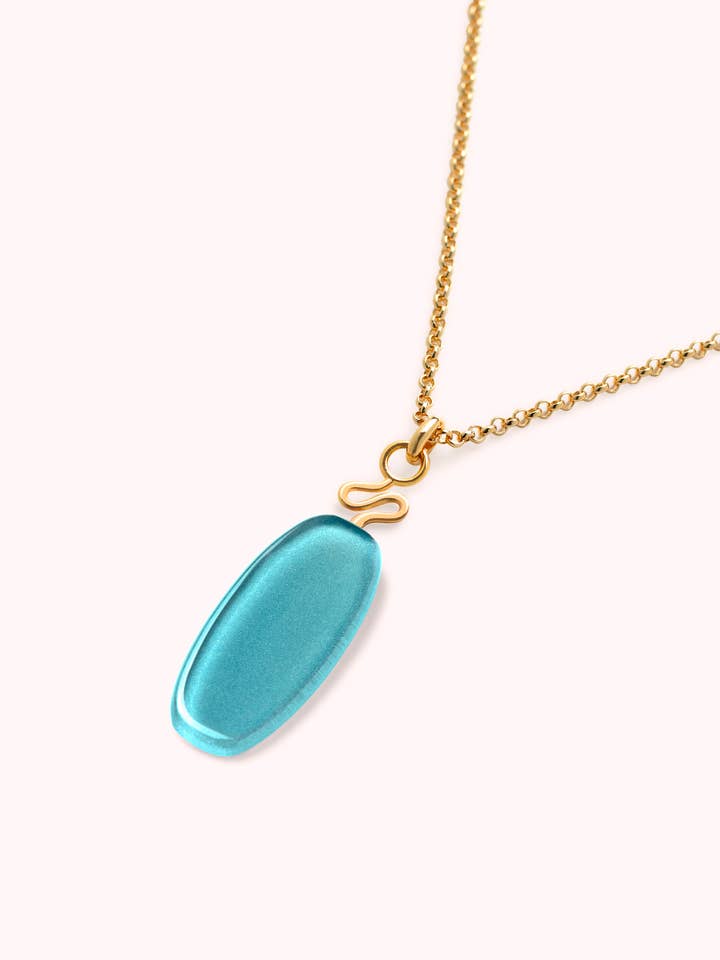 Leme Necklace Turquoise Blue – 18K Gold Plated for wholesale by Garda