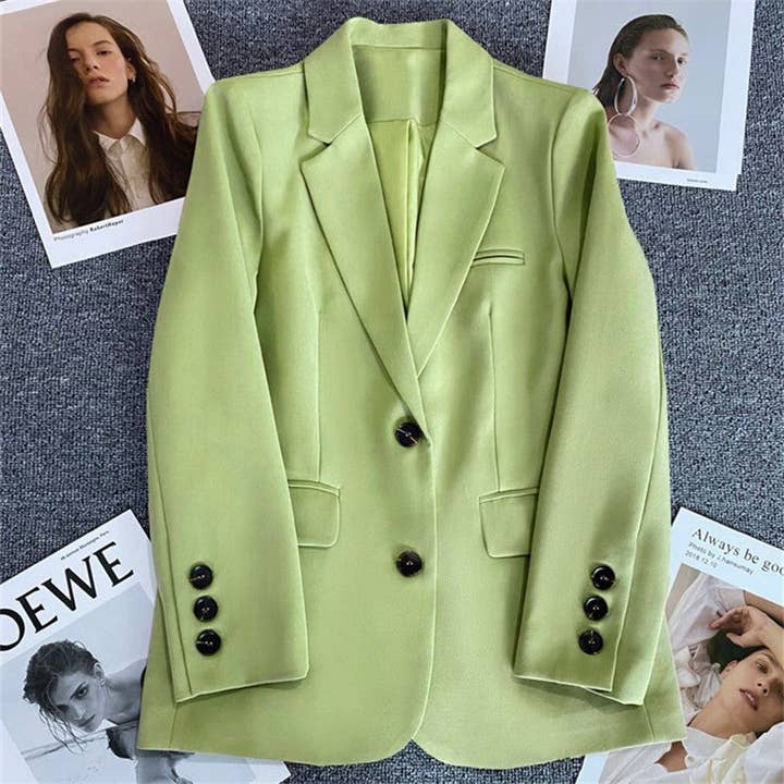 Sheer Trend - Wholesale Blazer - Women's - Solid Color Minimalist Stylish Versatile Blazer