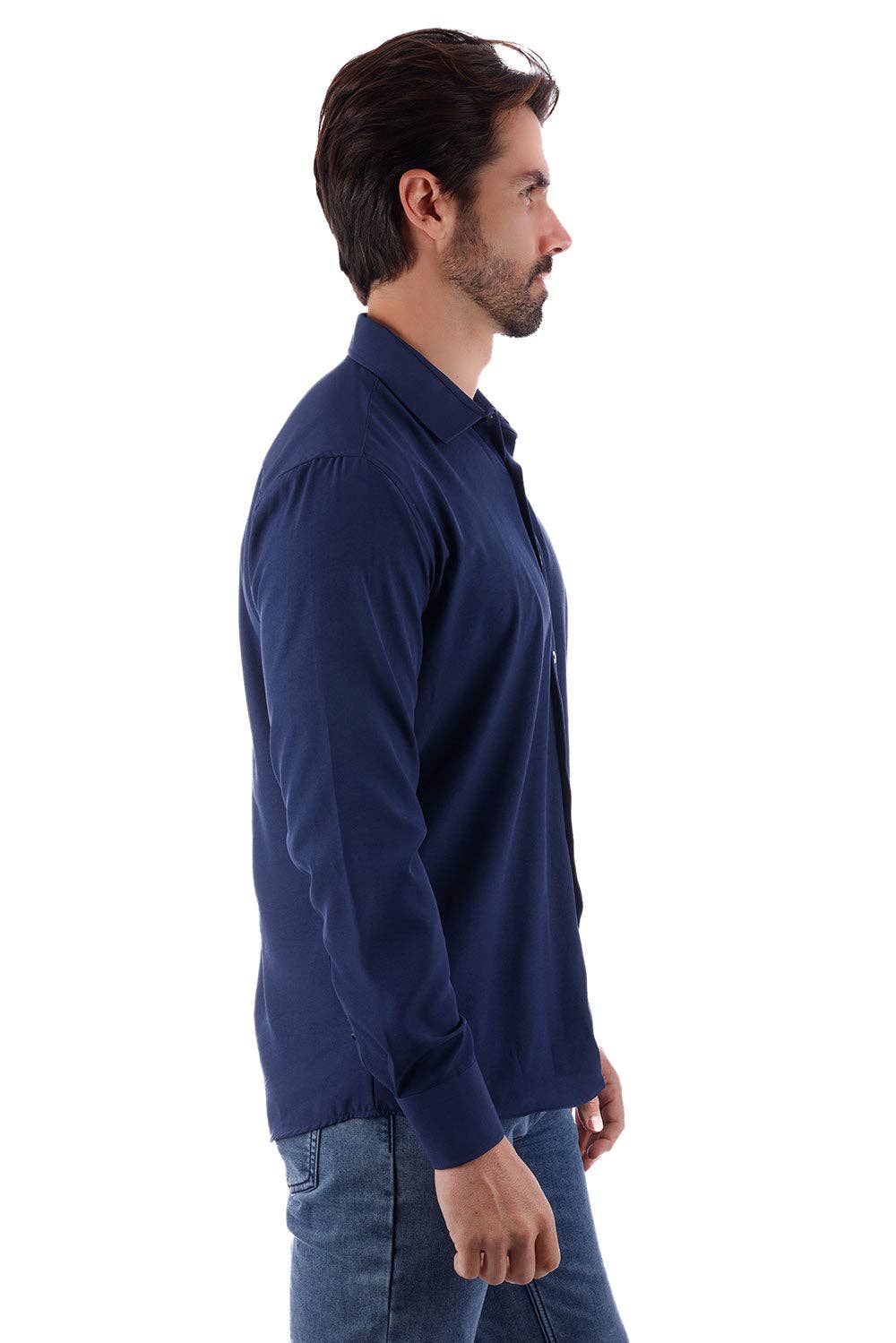 BARABAS - Vente Chemise à col boutonné – homme - Chemise décontractée à manches longues pour hommes de couleur unie 4B3317