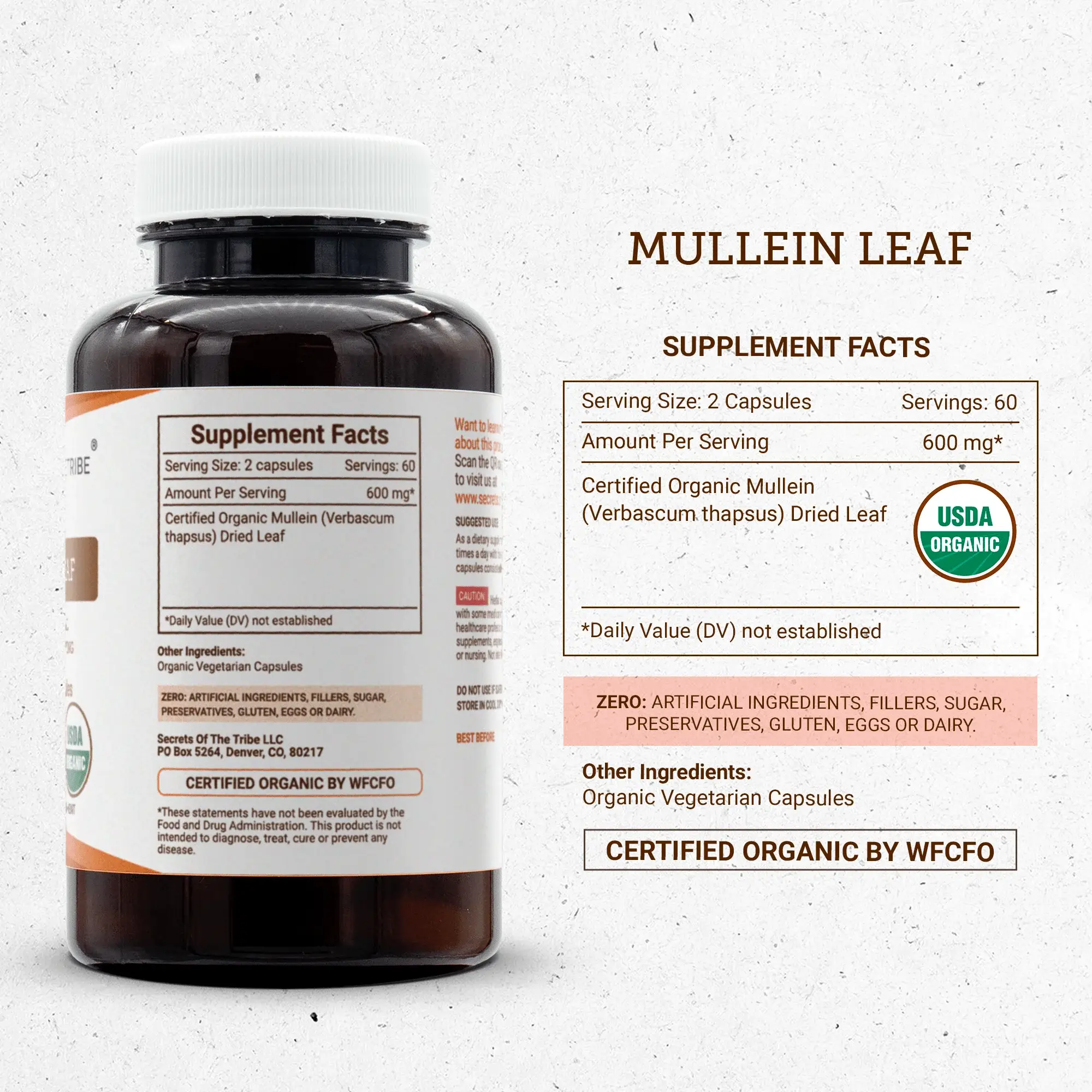 Secrets Of The Tribe – wholesale Oral supplement/vitamin – Mullein Leaf Capsules3