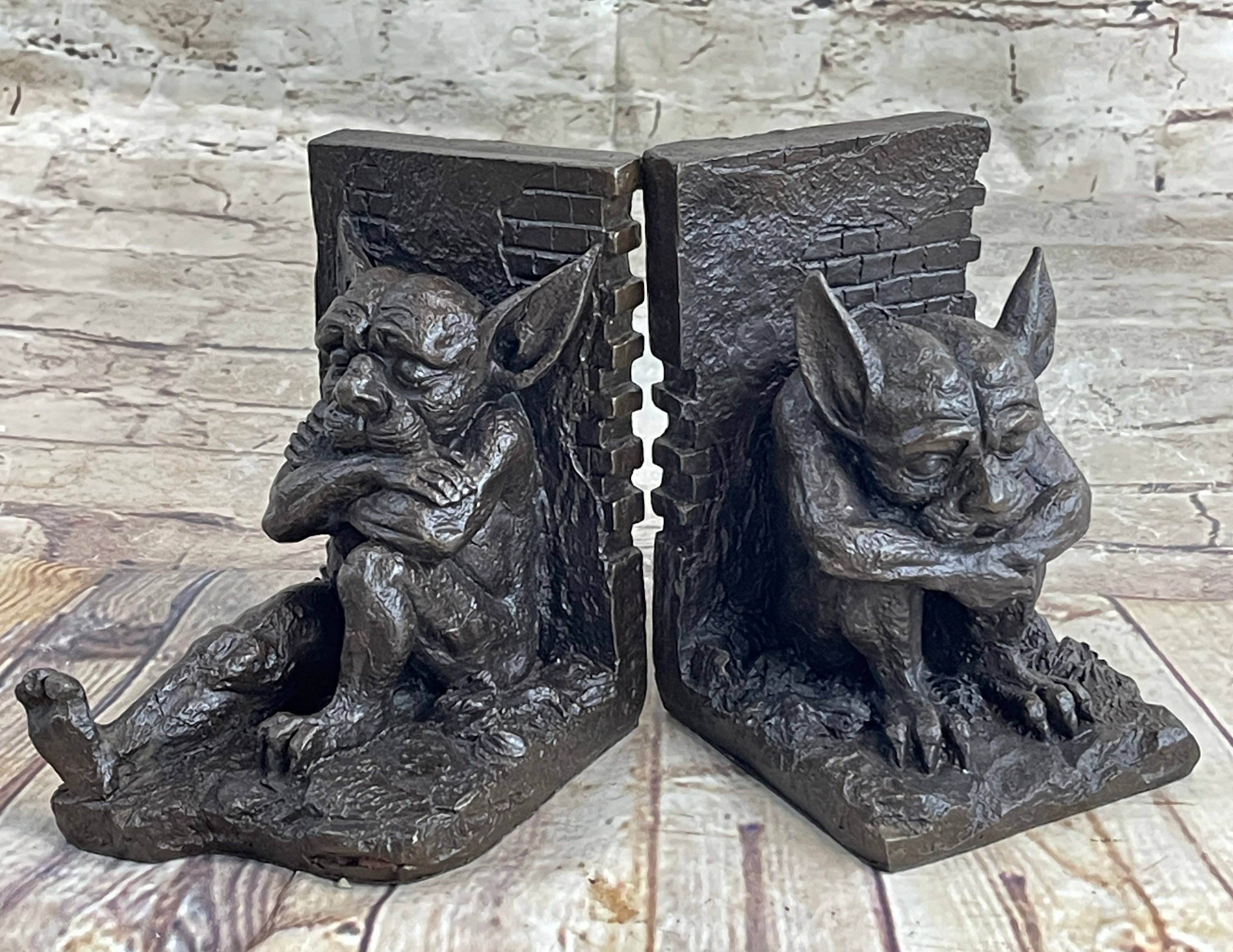 Bronzhaus – wholesale Bookend – Gargoyles Bookends Book End Bronze Sculpture Statue Mythical Figurine Art Decor7