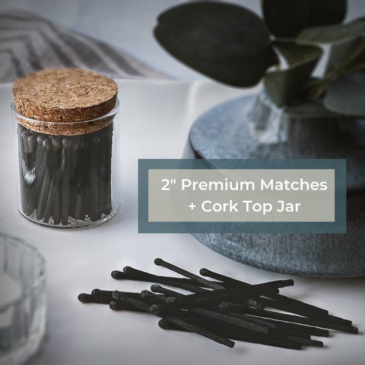 Thankful Greetings - Wholesale Matches - 2" Matches in Cork Top Jar - Colors of Your Choice