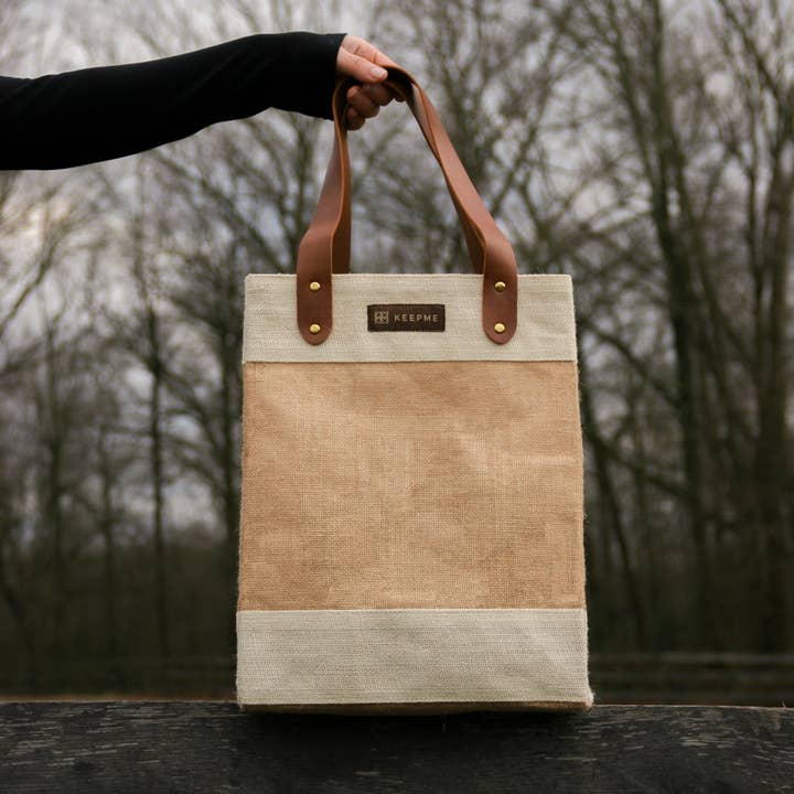 Out of the Woods® by KeepCool Bags - Wholesale Wine Tote - Jute 2-in-1 Convertible Beverage Tote - SMALL CASE PACKS