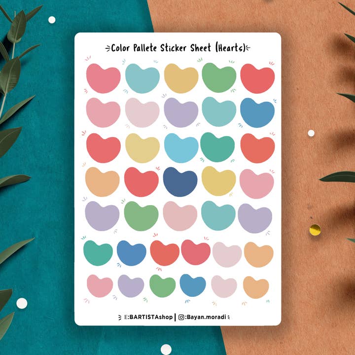 Hjärta klistermärken, Söt hjärta pastell färg klistermärken, Planner för wholesale av Bartista