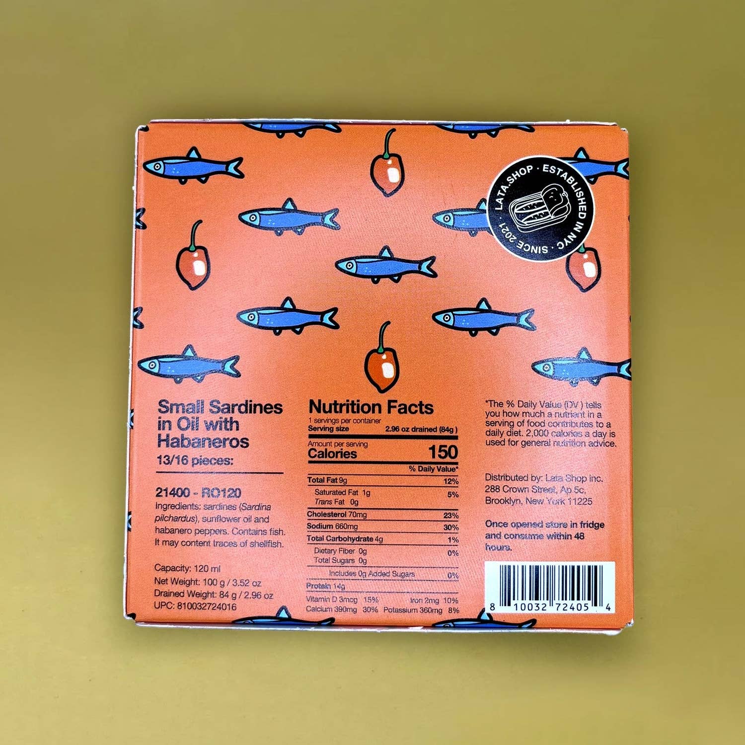 Lata - Vente Poissons en conserve - Petites sardines Lata à l’huile d’olive et piments habanero2