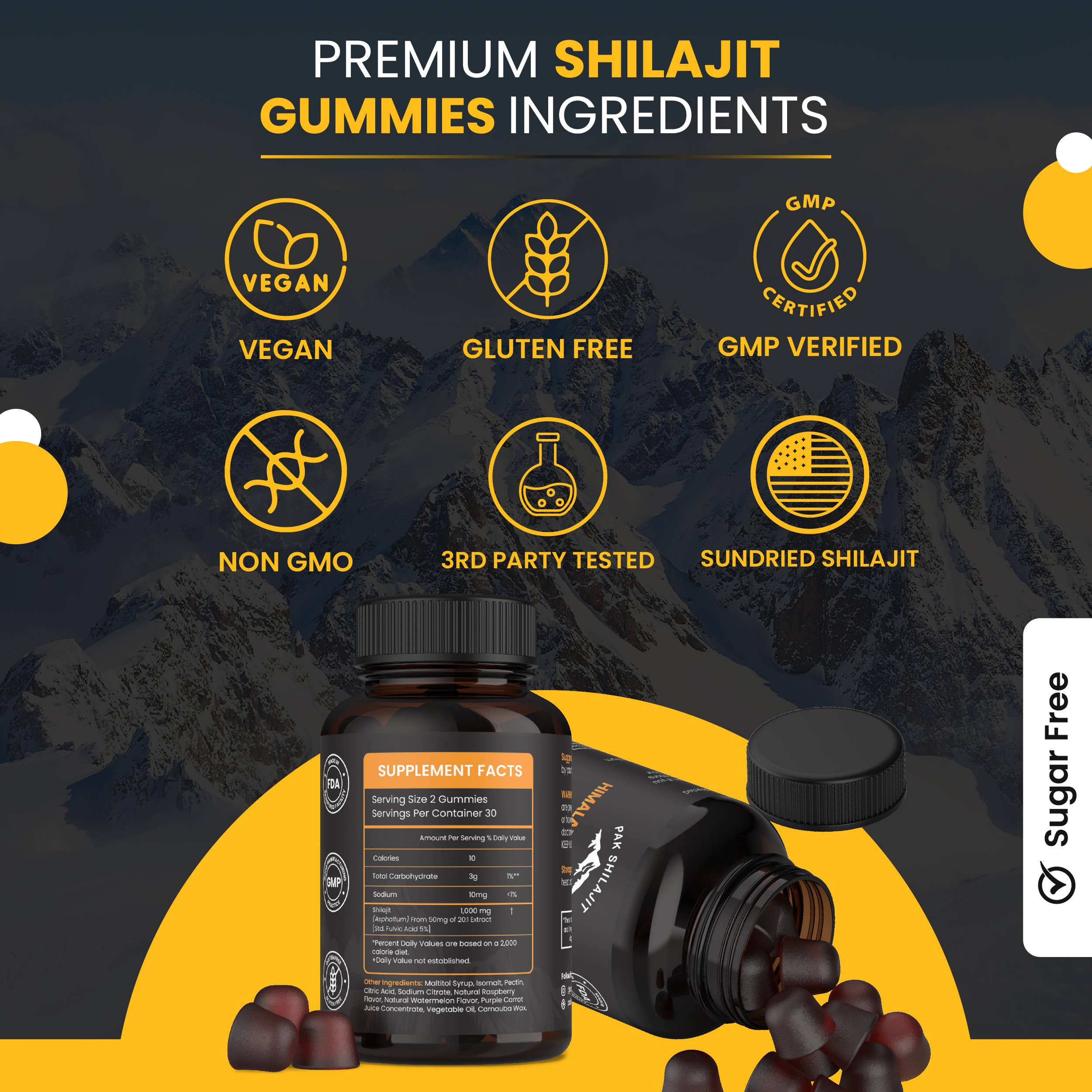 Pak Shilajit - Venta al por mayor Suplementos/vitaminas para beber - Pak Shilajit Gomitas de Shilajit Himalaya hechas en USA (60)6