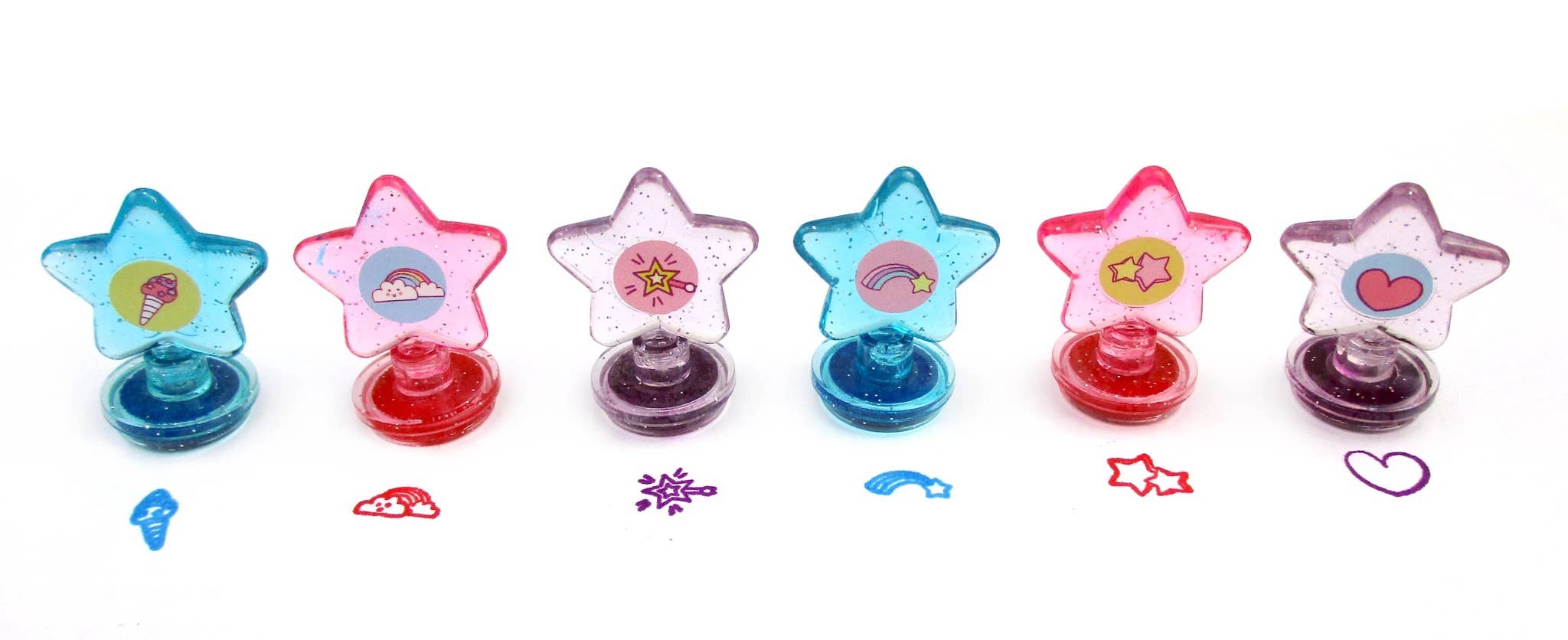 Tiny Mills – wholesale Crayons – Child & baby – Unicorn Rainbow Stackable Crayon with Stamper Topper2