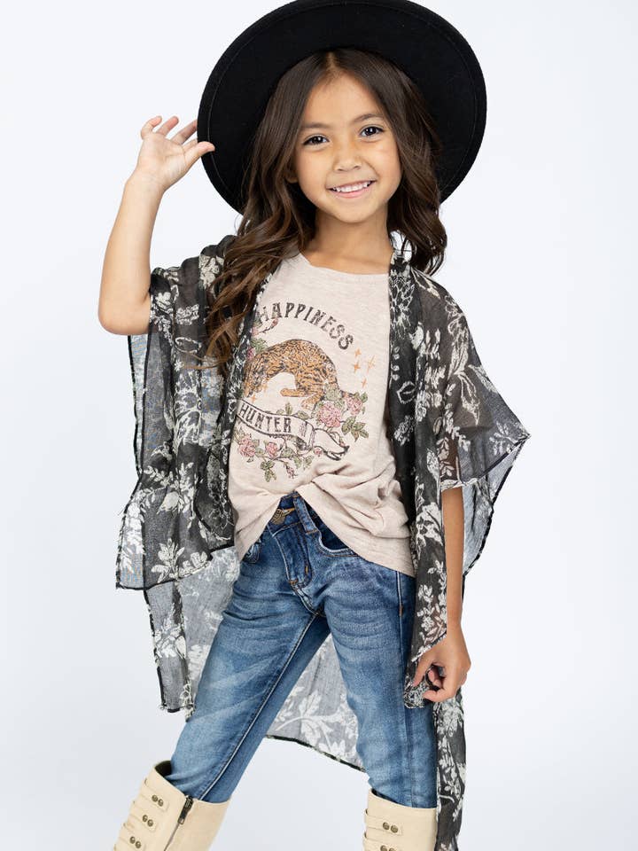 Joyfolie - Wholesale Jacket - Kids - Toddler Avalon Duster in Black Block Print