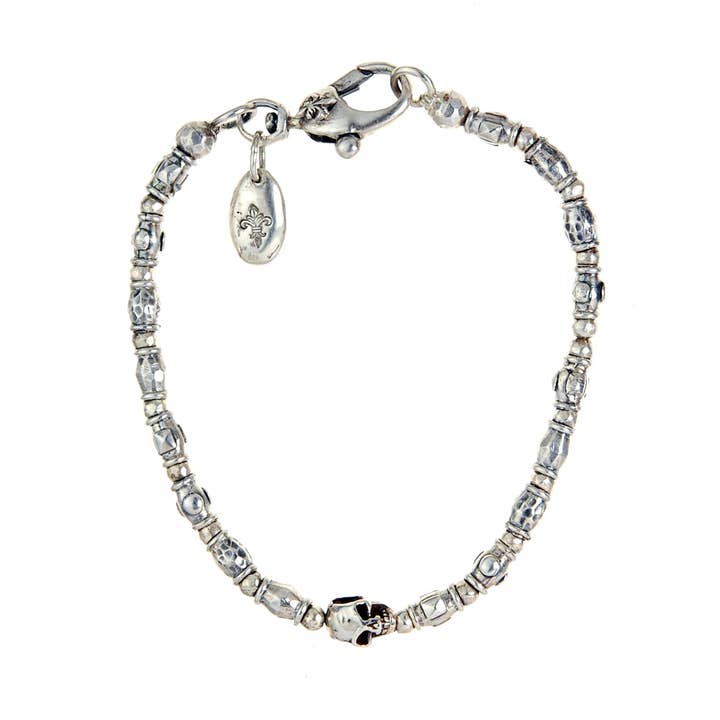 Pulseira Prata Mini Tubos Rough E Mini Bolas Com Mini por atacado de ElfCraft