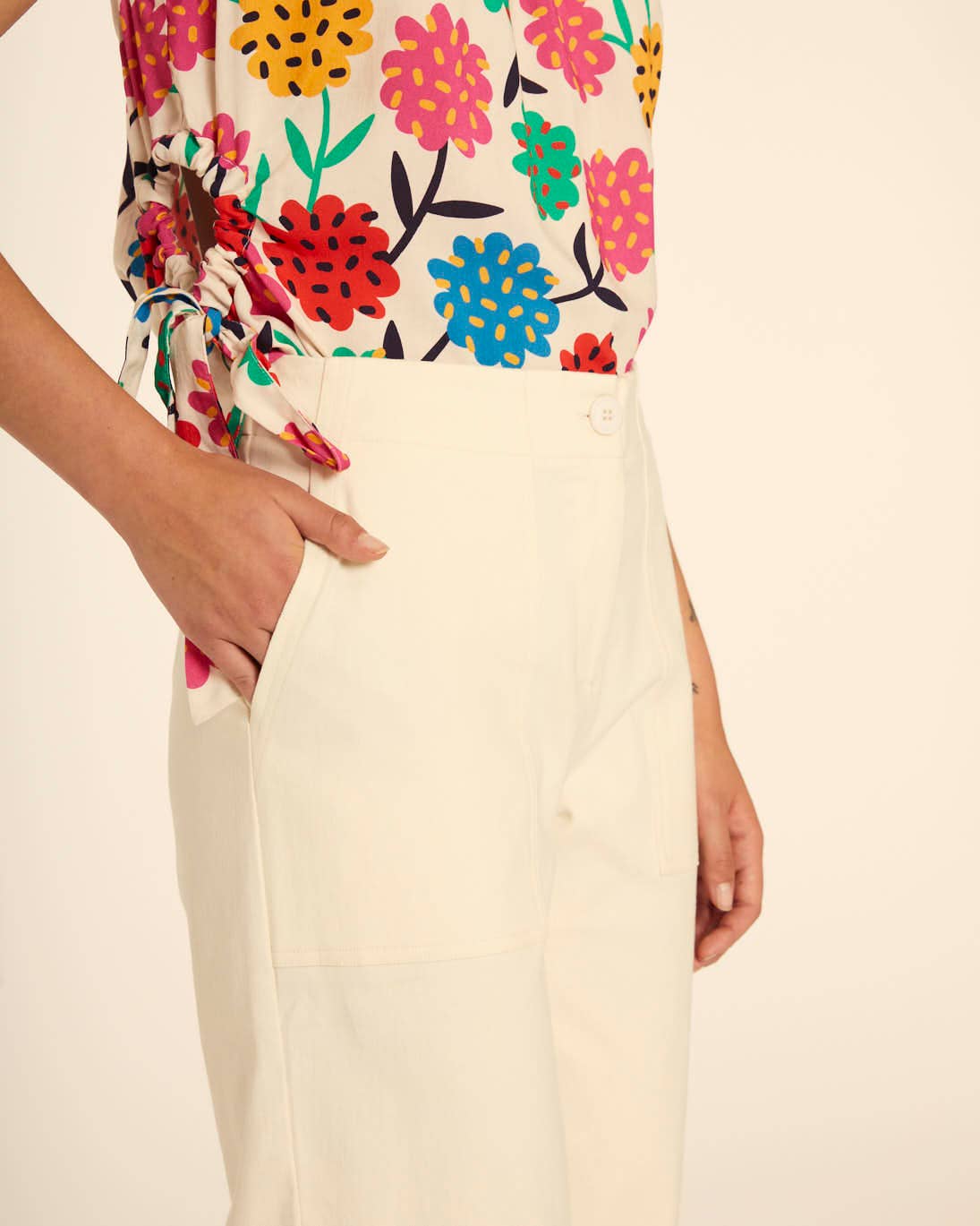 Pepaloves – Großhandel Hose – Damen – CULOTE CANVAS CREME1