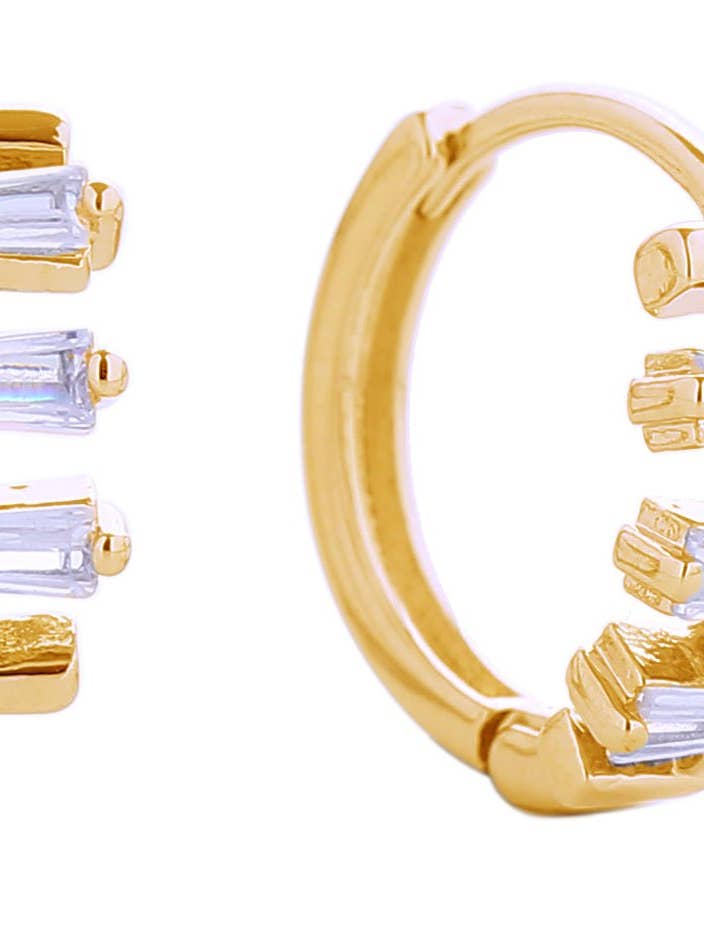 SJE310598 14K Disorganized CZ Hoop Earrings for wholesale by MiMi Wholesale