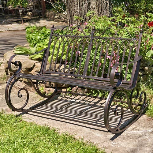 Zaer Ltd. International - Wholesale Bench - Iron Rocking Garden Furniture "Tatiana" Collection- 4 Option2