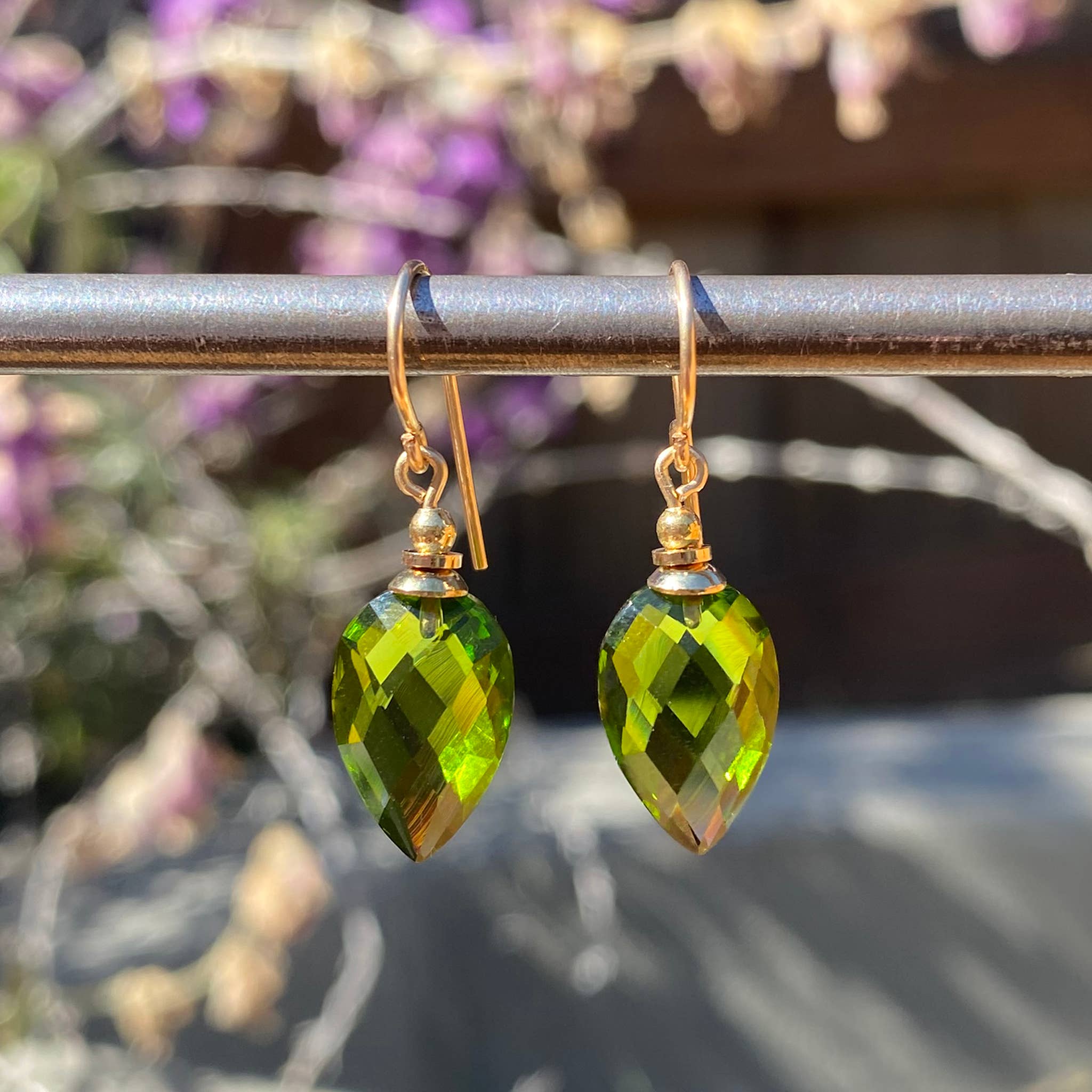 Owen Glass Collection - Vendita all'ingrosso Orecchini pendenti - ARLECCHINO 5 - ORECCHINI IN VETRO SFACCETTATO EXTRA FINE VERDE1