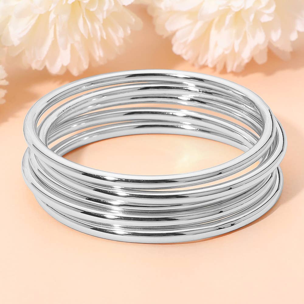 Sensibling Corp. - Wholesale Bangle Bracelet - 3PCS - Polished Metal Multi Layered Bangle Bracelets3