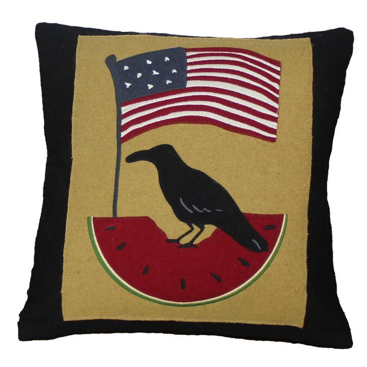Home Collections by Raghu - Wholesale Throw/Decorative Pillow - Flag Crow Pillow