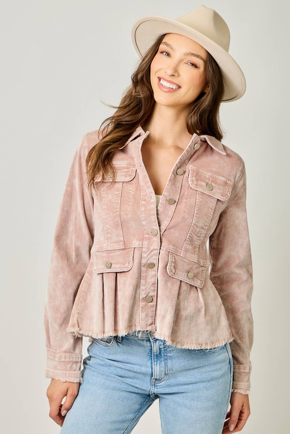 Mystree – wholesale Denim jacket – Women's – 61134 Washed Denim Peplum Jacket24