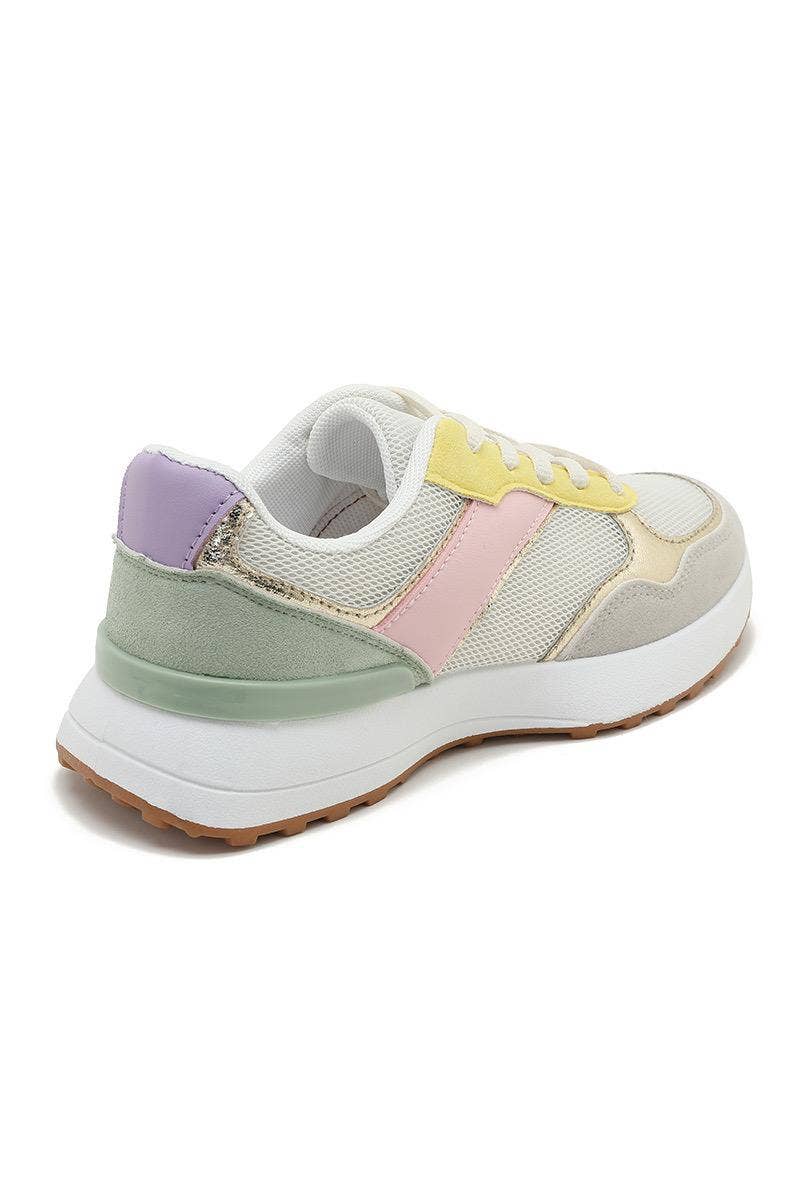 No Doubt Shoes – Sapatilha Lifestyle - Mulher por atacado – TÉNIS DE CAMURÇA FALSA COM DETALHES DOURADOS E BICO REDONDO15