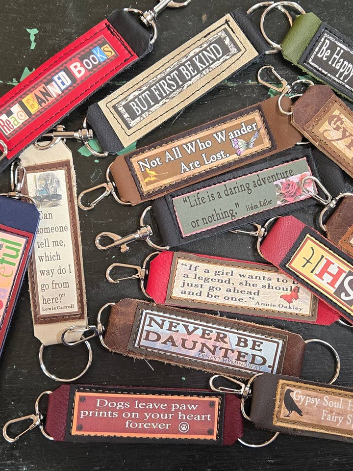 Assorted Reclaimed Leather Key Fob for wholesale by Old Bagzz