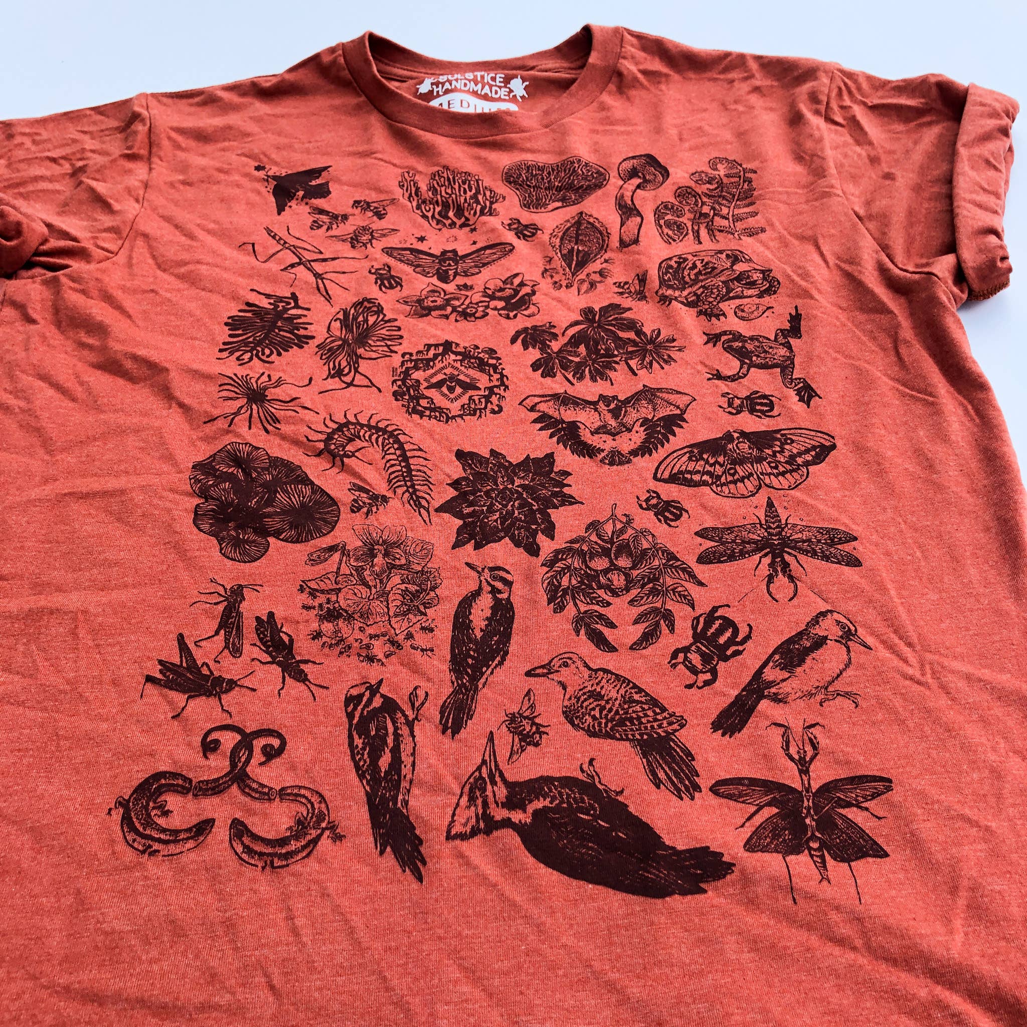Solstice Handmade - Wholesale Screen Printed T-Shirt - Unisex - Rust Flash T Shirt1