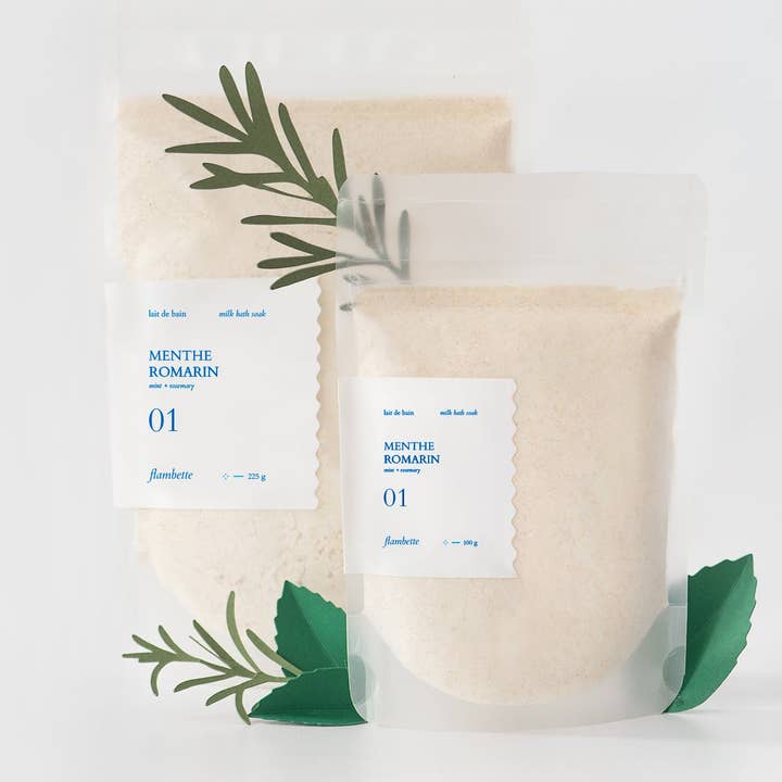 Bath soak - Mint + Rosemary for wholesale by Flambette