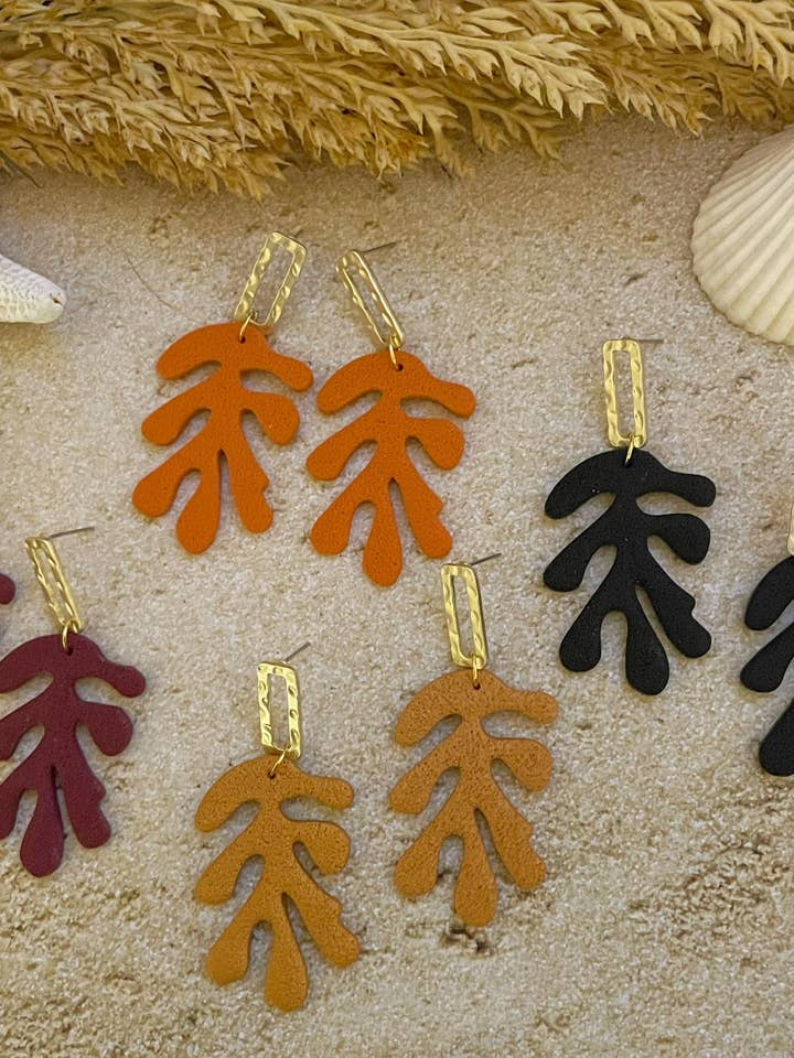 Coral Clay Earrings for wholesale by KLA Designs