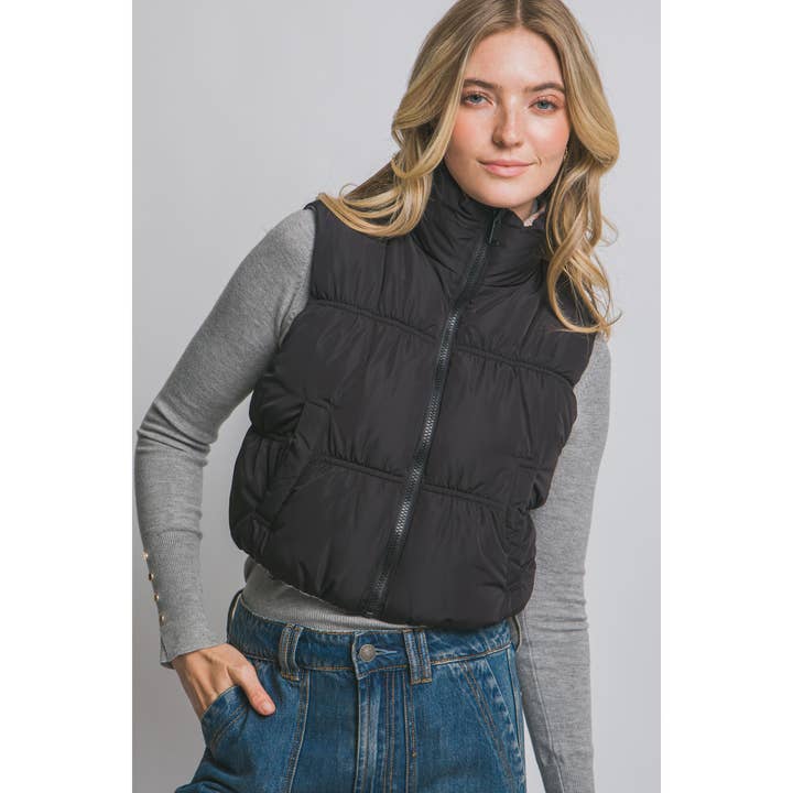 HiteJeans – wholesale Väst - Dam – Reversibel Puffer Crop-väst14