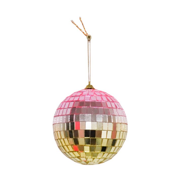 Christmas Decoration - Christmas Hanger - Discoball - Foam - Pink/Gold - 10x10x10cm for wholesale by Housevitamin bv