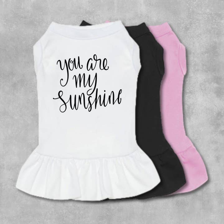 You Are My Sunshine Dog Dress for wholesale by The Honest Dog Company