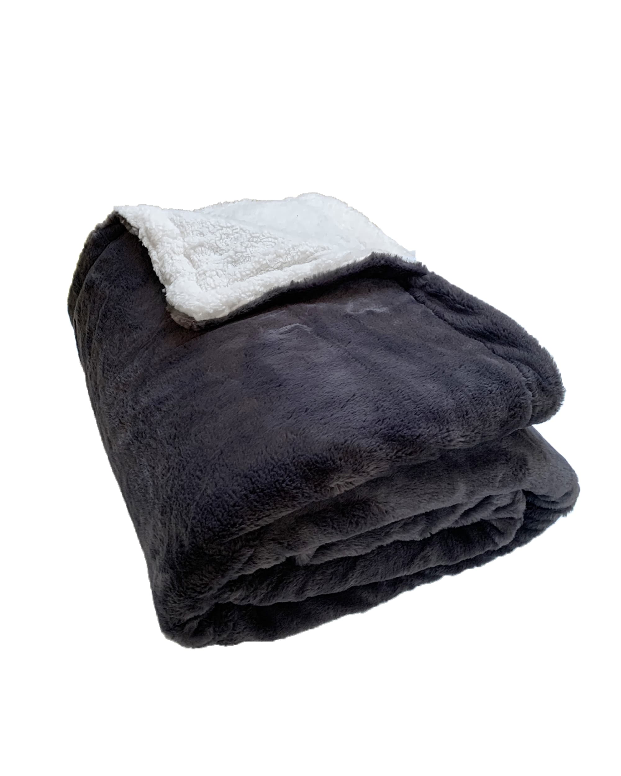 Le comptoir de la plage - Wholesale Throw Blanket - Imitation rabbit fleece blanket anthracite grey 130x1702