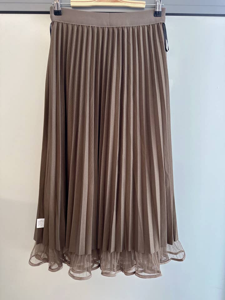 Reversible taupe tulle long skirt for women - Orice for wholesale on Faire6