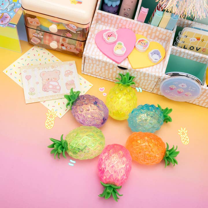 Kawaii Slime Company - Wholesale Squishy Toy - Kids & Baby - Pineapple Gummy 3D Fruits Sensory Squishy Toy (12pcs/case)