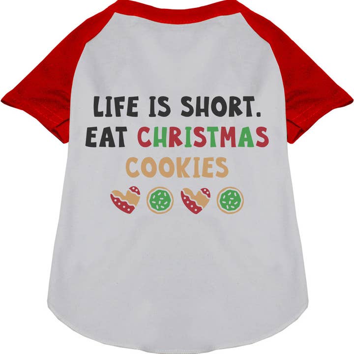 Eat Christmas Cookies Pet Raglan Shirt for wholesale by As You Wish Apparel