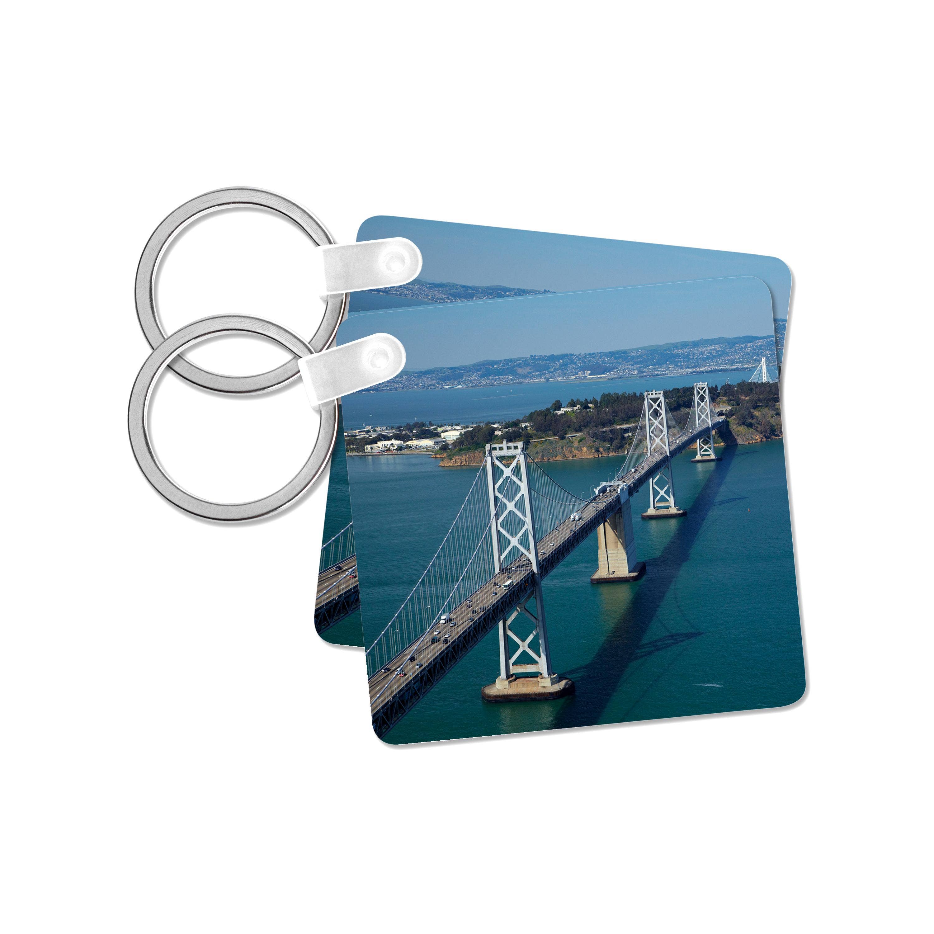 3dRose - Wholesale Keychain - Unisex - 3dRose, USA, California, San Francisco–Oakland Bay Bridge, Key Chain0