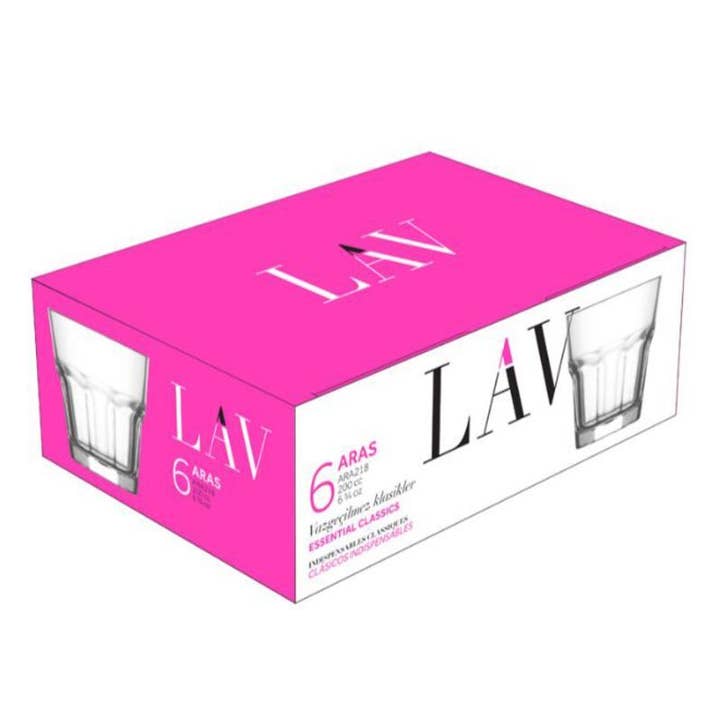 Hakan - Wholesale Drinking Glass/Cup - Water Drinking Glasses Set of 6, Glass Tumbler 6.7 oz5