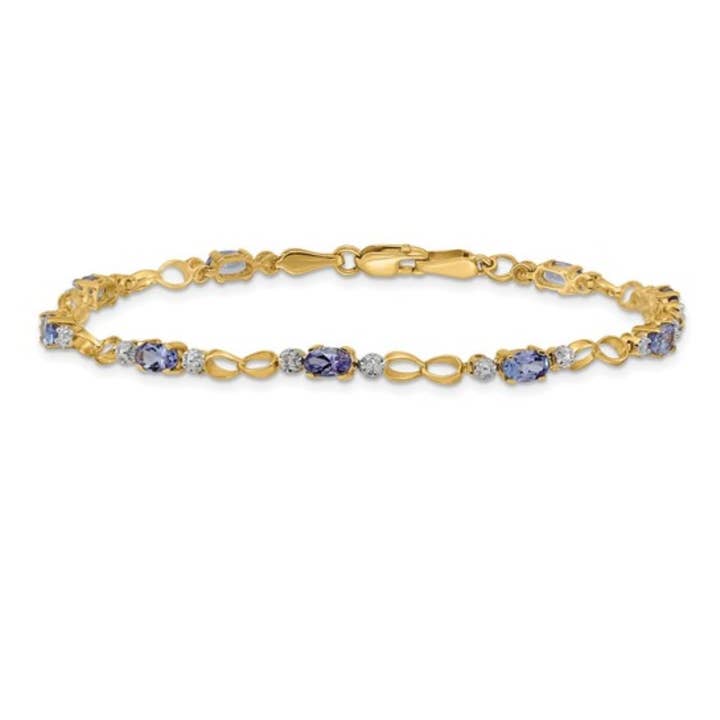 Pulseiras de Tanzanite Autêntica em Ouro 14K 2,7 Quilates por atacado de FCJ Jewelry LLC