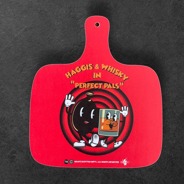 Grande planche à découper Haggis & Whisky pour la vente par Brave Scottish Gifts