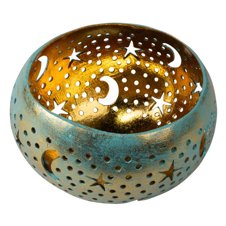 Benjamin International - Wholesale Jar/Filled Candle - MOON/STAR COCONUT SHELL CANDLE