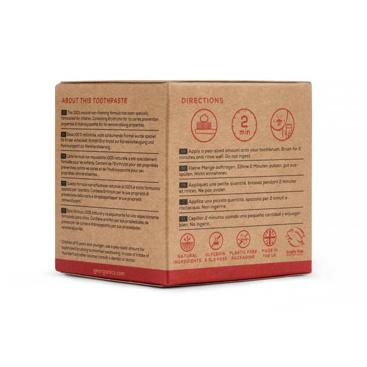 Georganics – wholesale Toothpaste – GeoKids Fluoride Toothpaste - Strawberry3