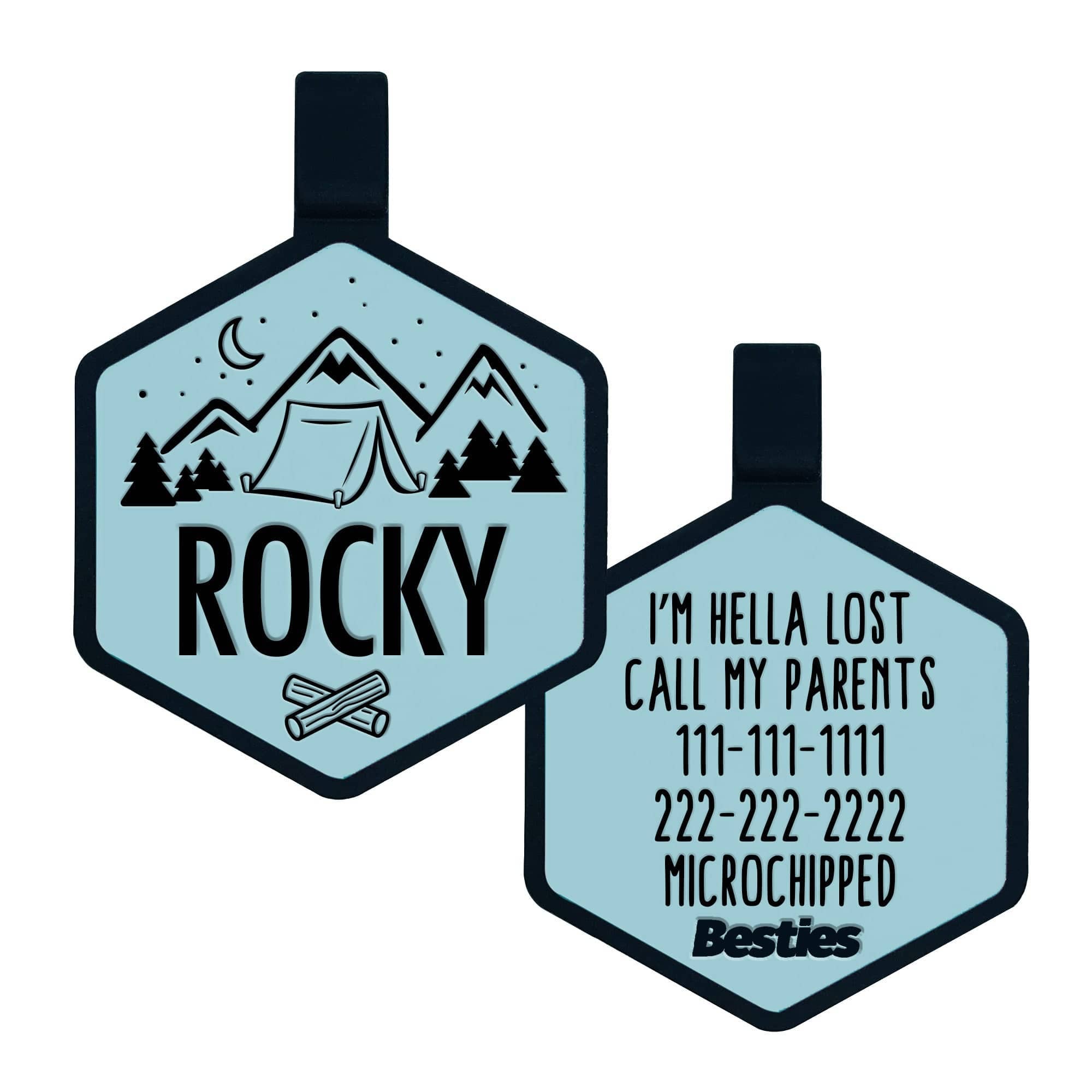 Besties Pets - Wholesale Pet Identification Tag - Dog - Happy Camper Silicone Dog ID Tag6