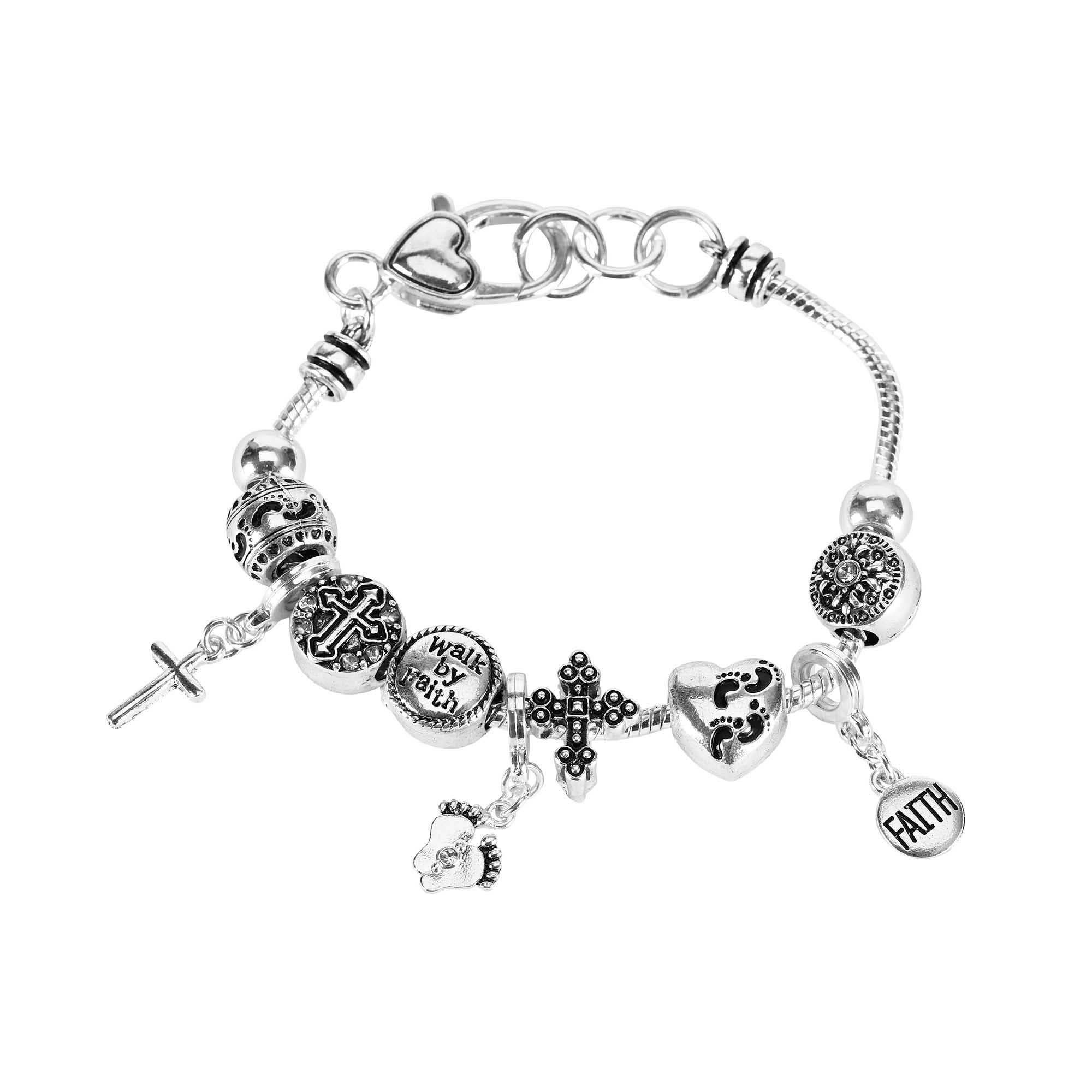 Dicksons - Wholesale Charm/Dangle Bracelet - FOOTPRINTS BRACELET SILVER PLATE LOBSTER
