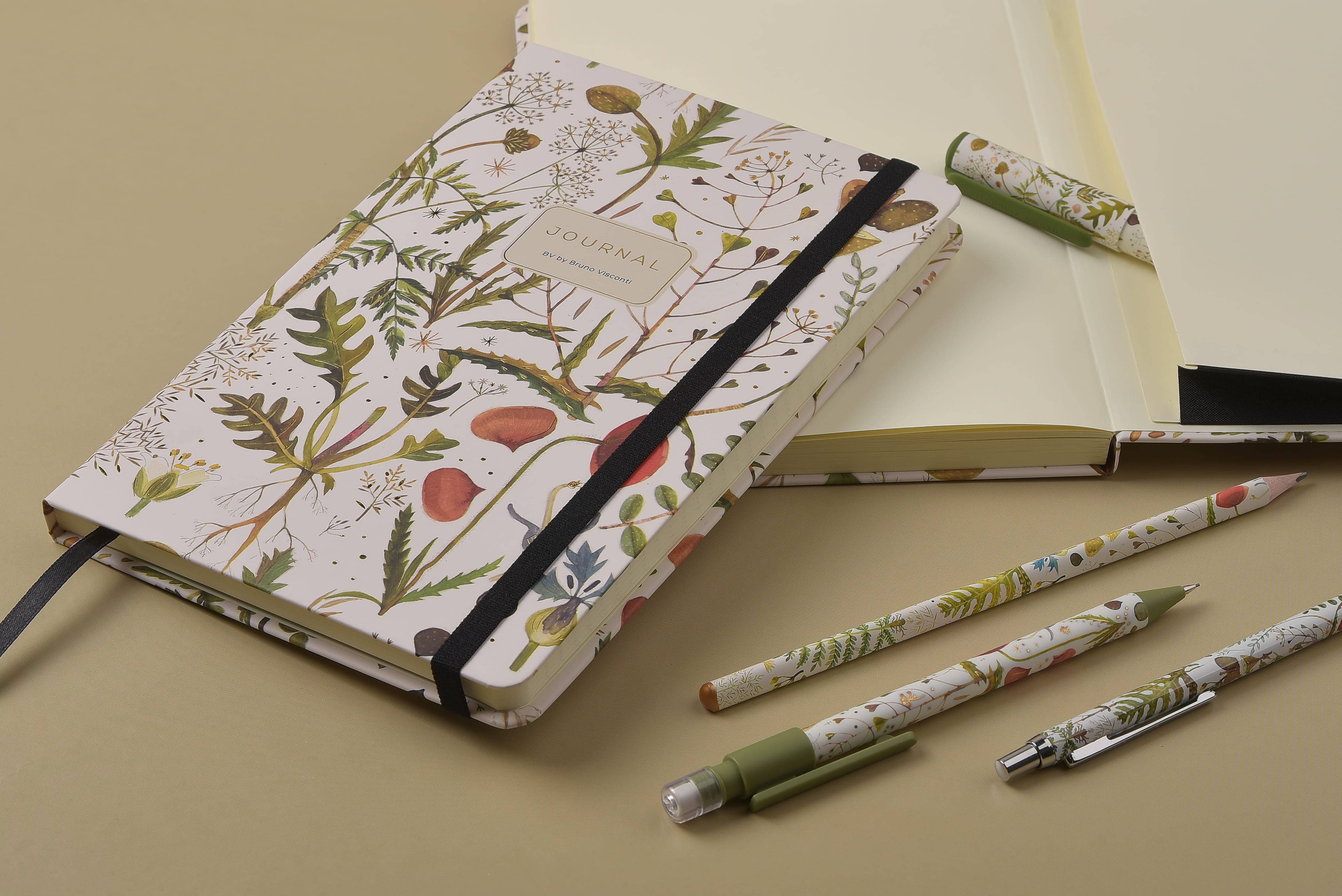 BV by Bruno Visconti - Vente Journal intime - Journal à couverture rigide A5 - Verts et Fleurs2