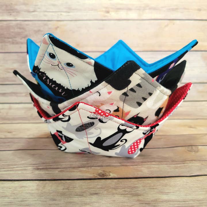 Burpie Bibs Boutique - Wholesale Oven Mitt/Pot Holder - Cat Bowl Cozy | Flower Cat Kitten Hot Pad | Padded Holder17